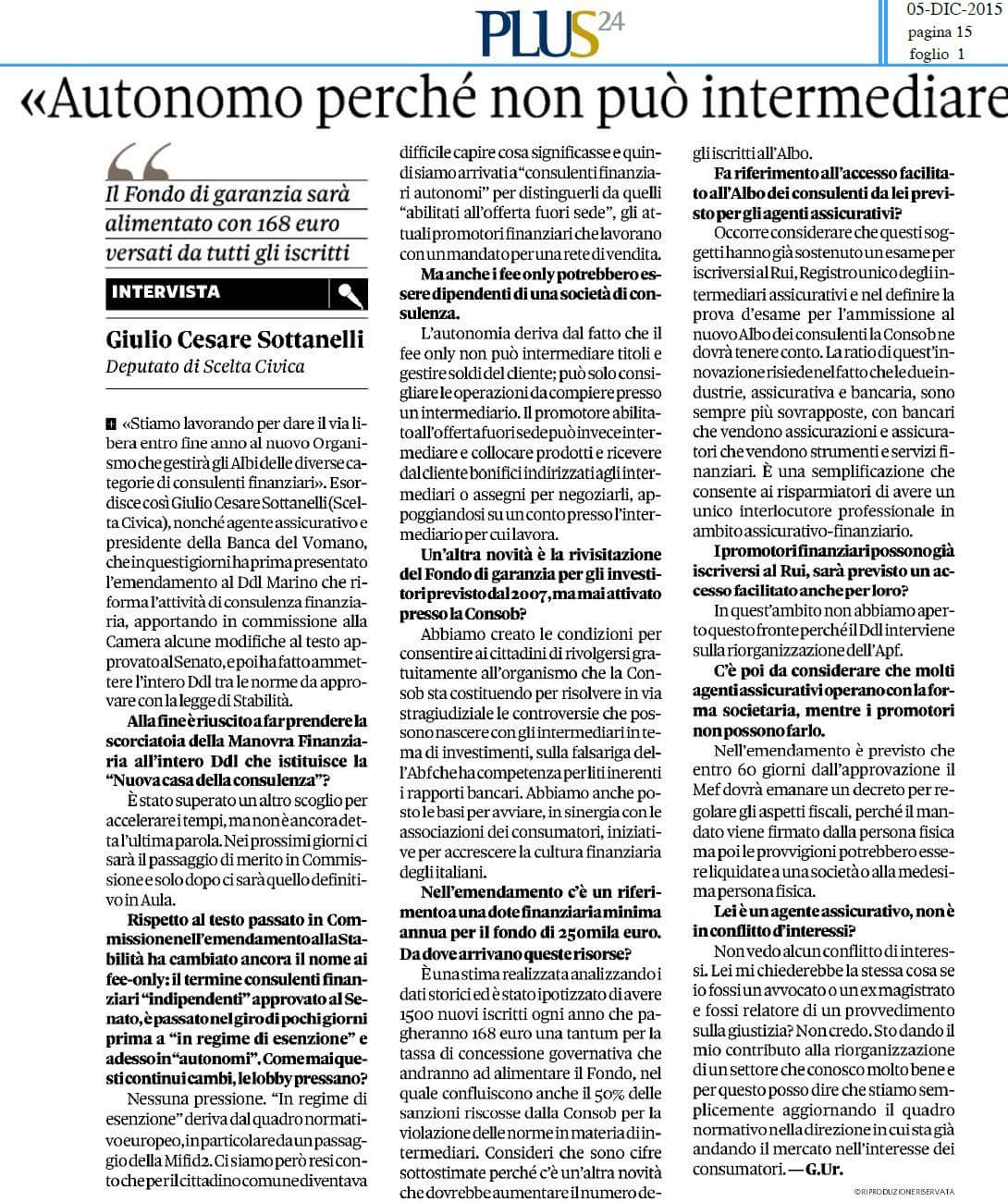 Giulo Cesare Sottanelli_Sole24OrePlus